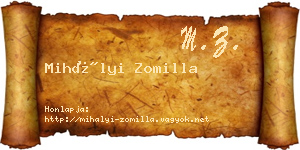 Mihályi Zomilla névjegykártya